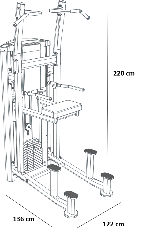 BH Fitness INERTIA Assisted Kneeling Dip L450B