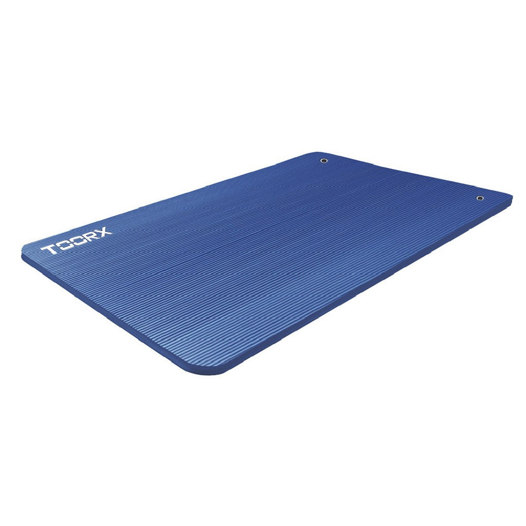 TOORX Fitnessmatte Pro 100 mit Ösen – Farbe: Blau