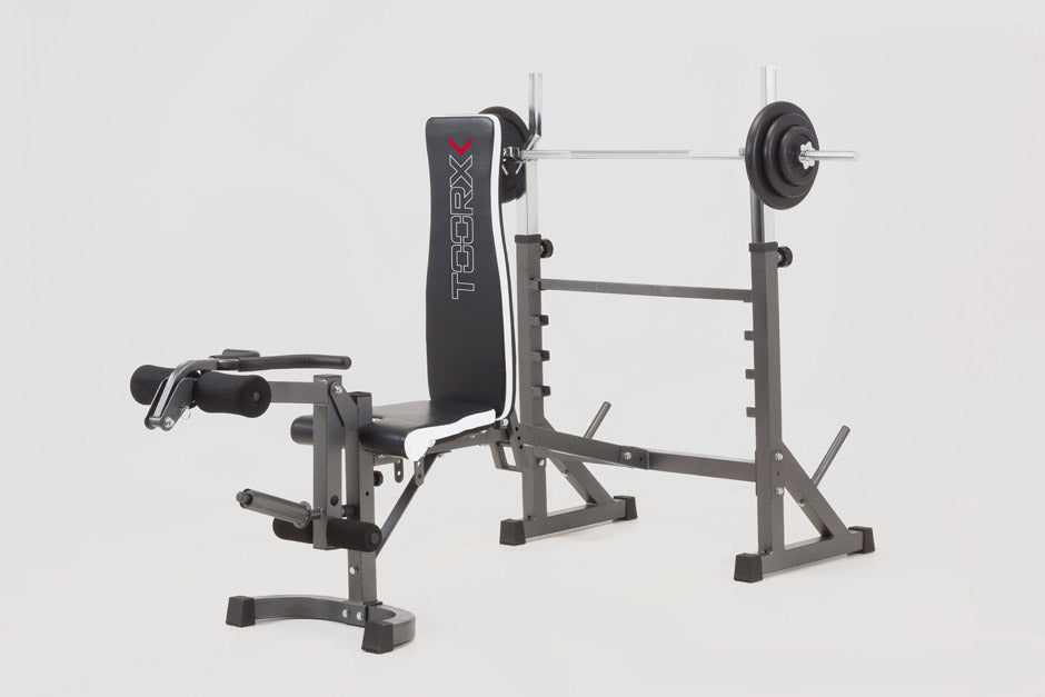 TOORX Hantelbank mit Langhantelablage, Beinstrecker und Arm-Curl WBX-90 – Ansicht 5