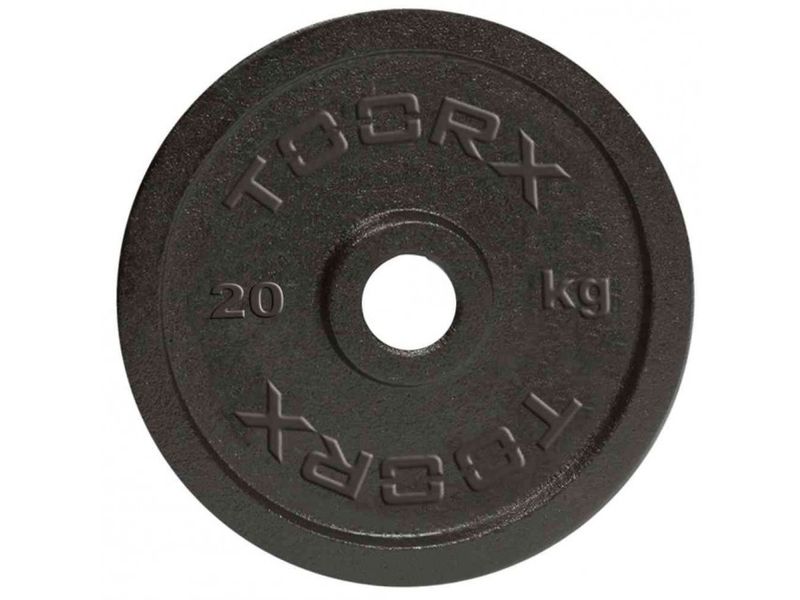 TOORX Hantelscheibe Gusseisen DGN (Bohrung Ø 25 mm) – Gewicht: 20 kg, Ansicht 6