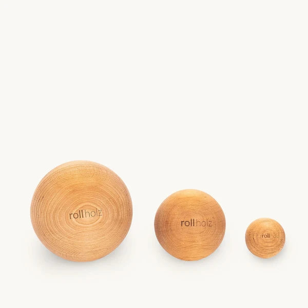 rollholz Faszienball 3er Set aus Holz