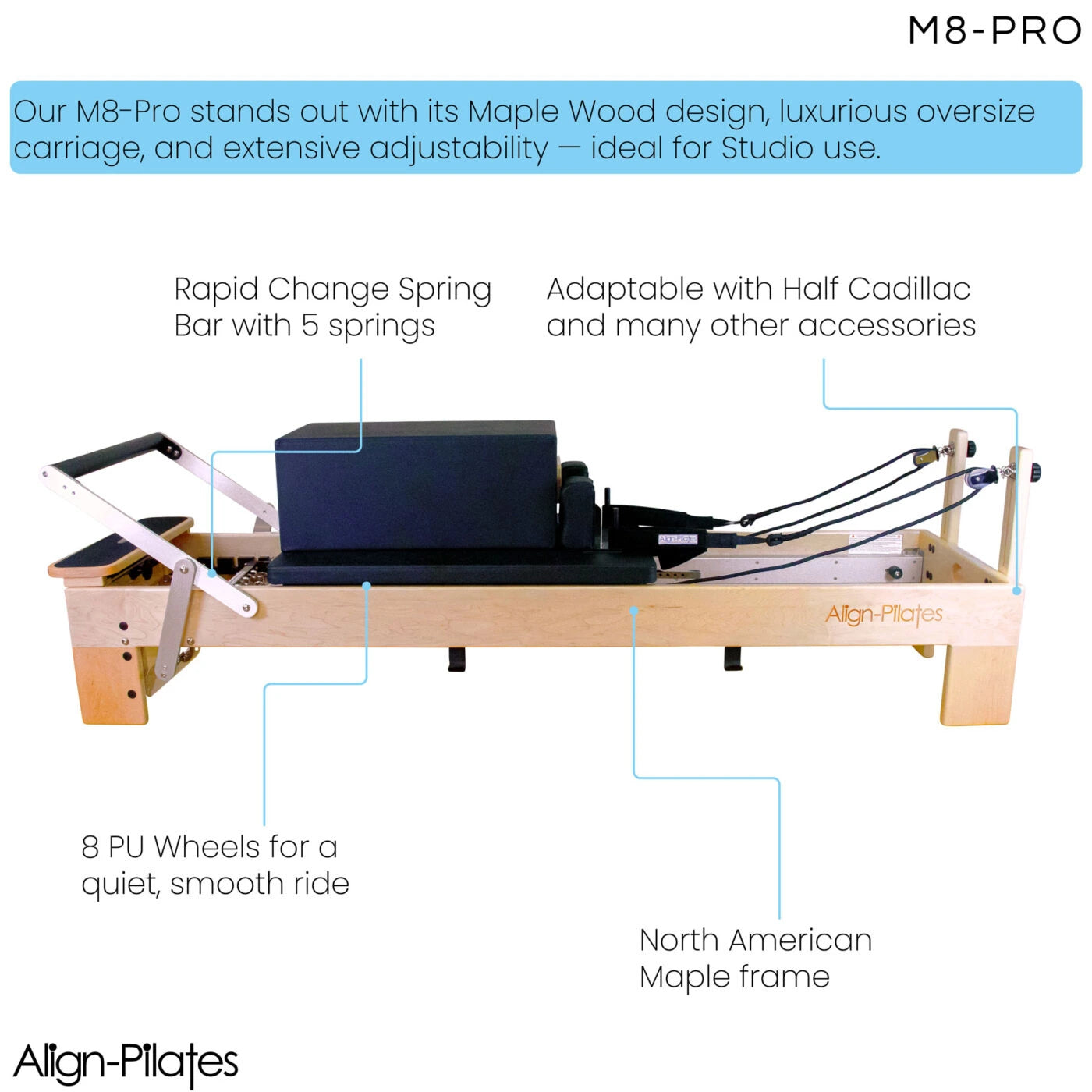 Align Pilates M8 Pro Reformer (inkl. Sitting Box)
