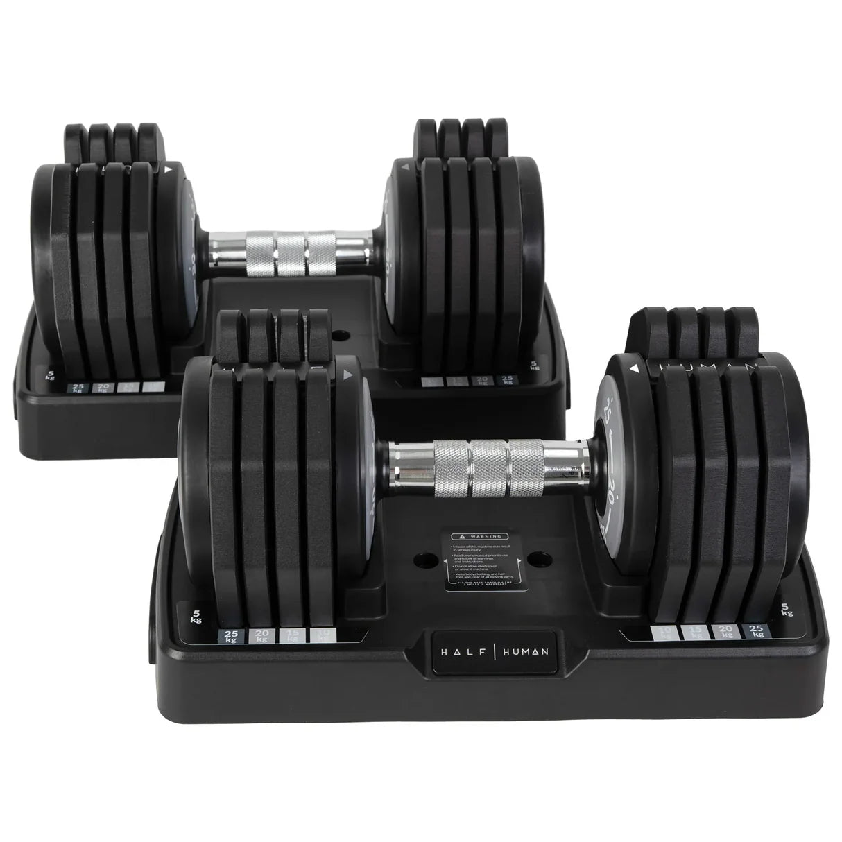 Half Human Adjustable Dumbbells mit Hantelständer