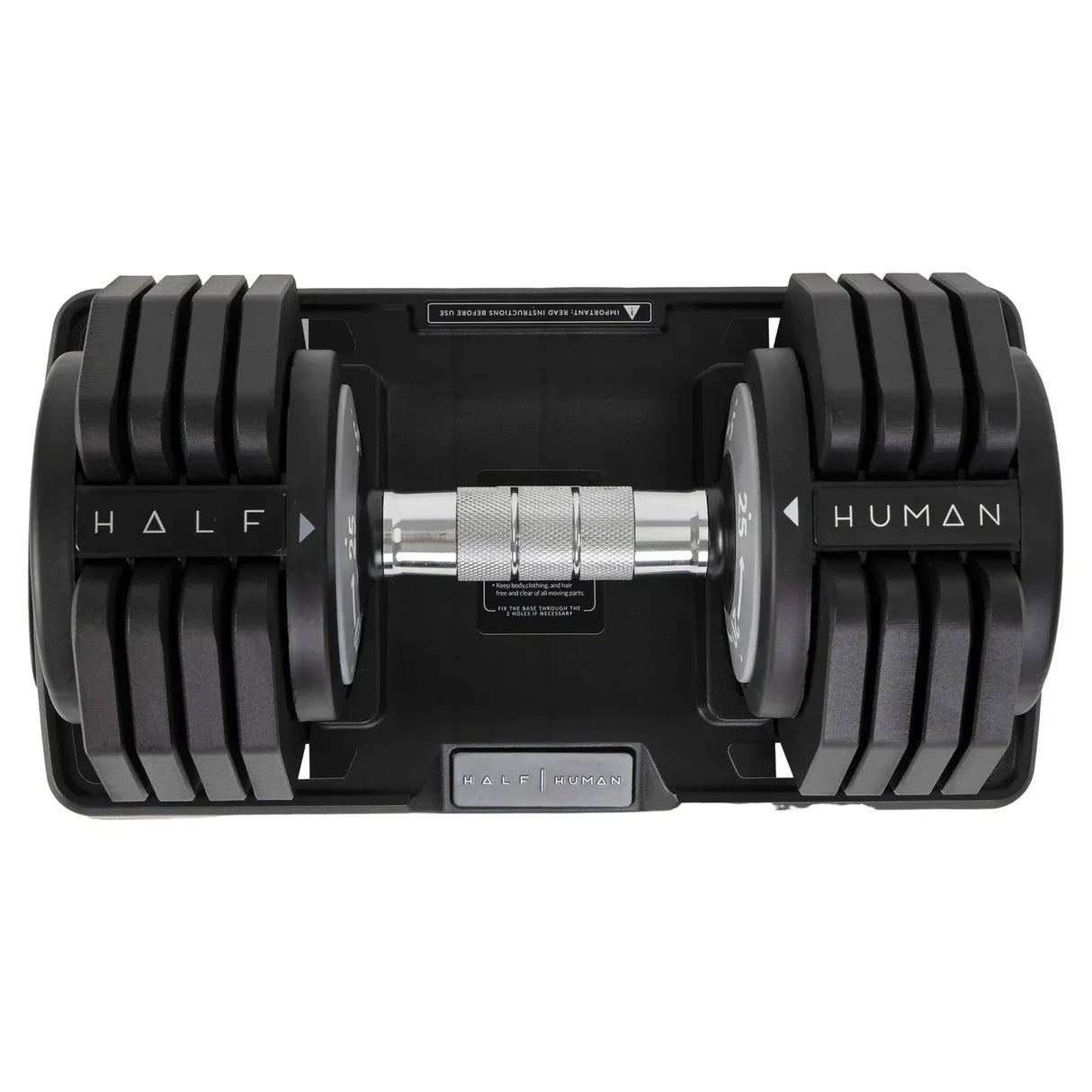 Half Human Adjustable Dumbbells mit Hantelständer