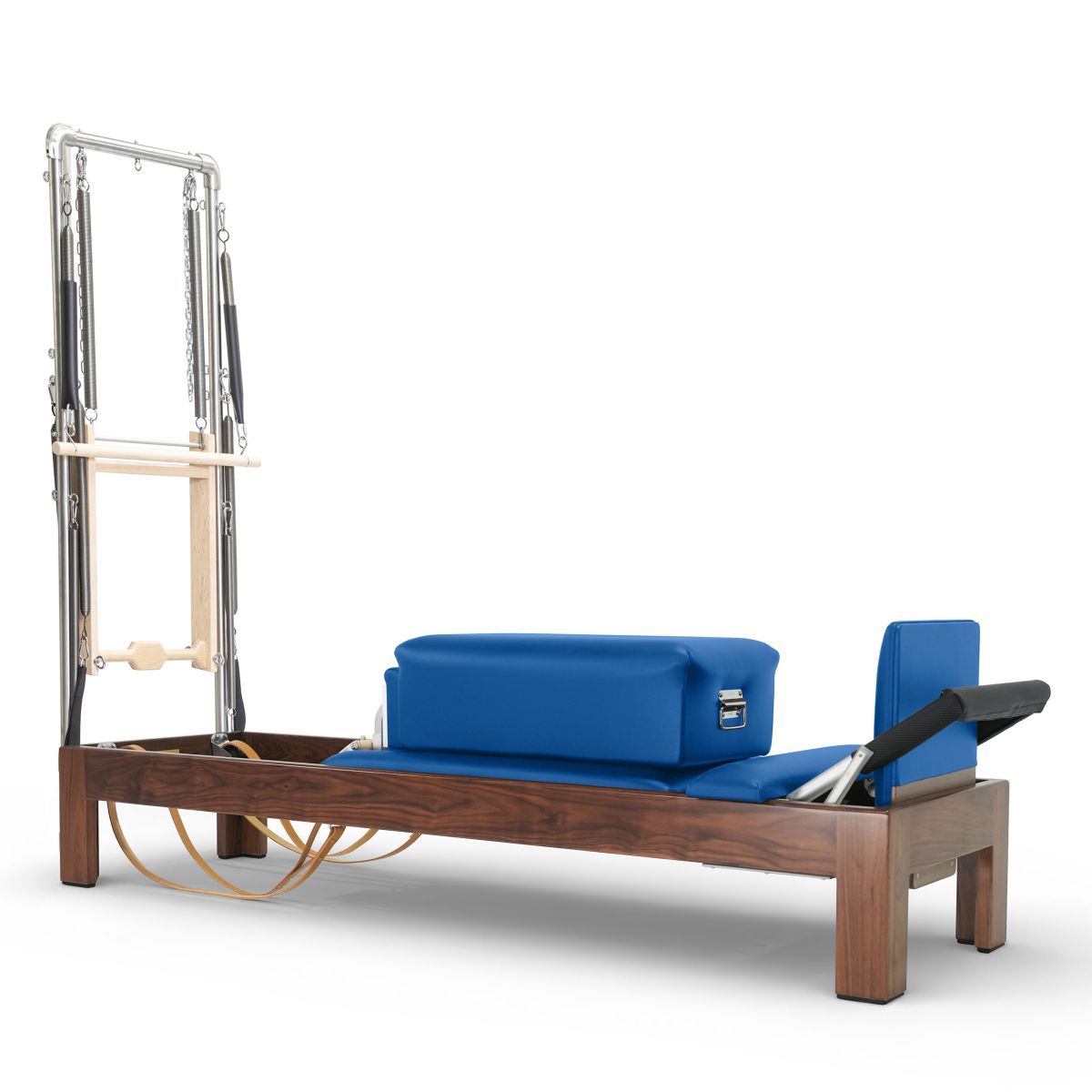 Elina Pilates Klassischer Reformer 86" aus dunklem Holz mit Half Cadilac