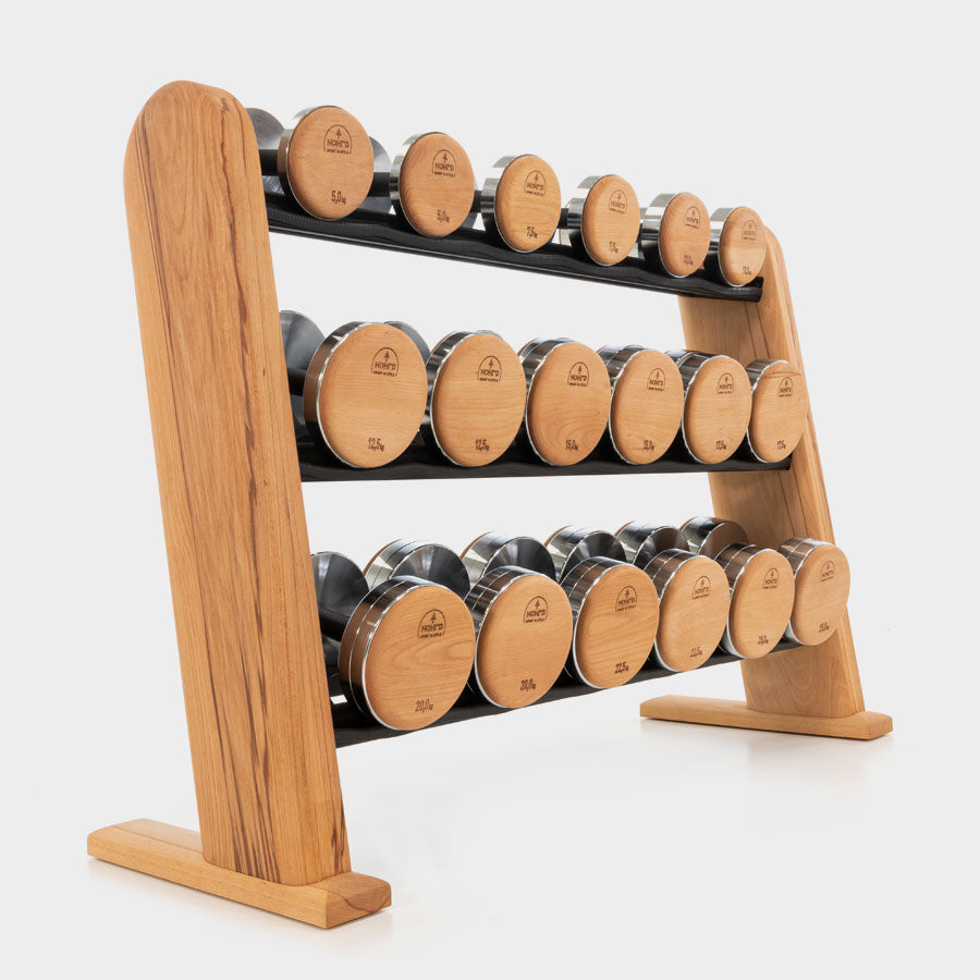 DumbBells - Hantelset (5,0-25,0kg) inkl. Rack