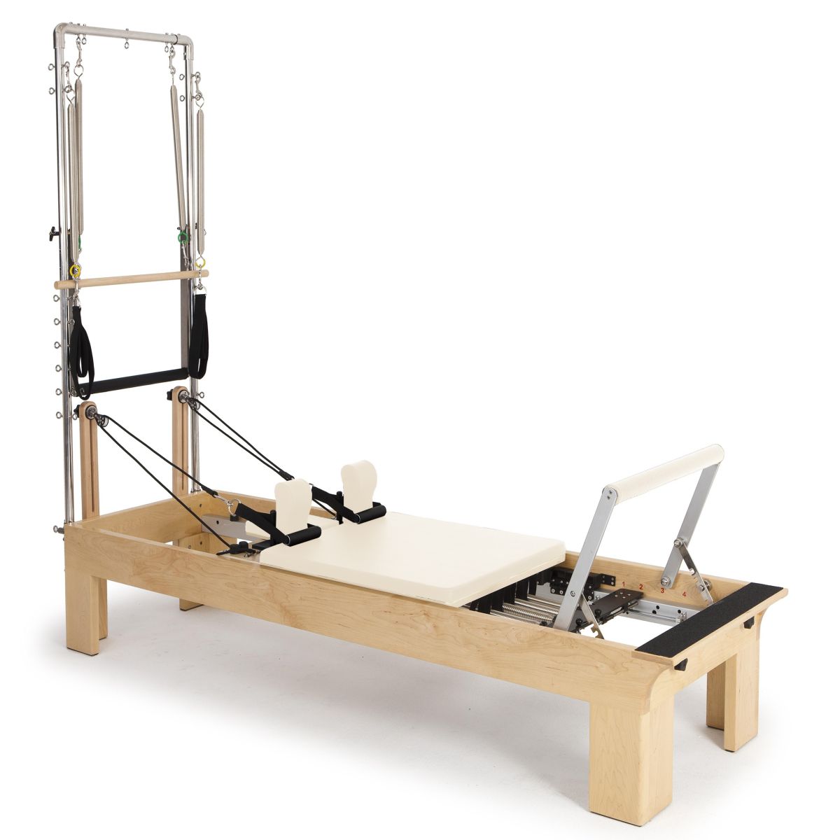 Elina Pilates Holz Physio Reformer mit Half Cadillac