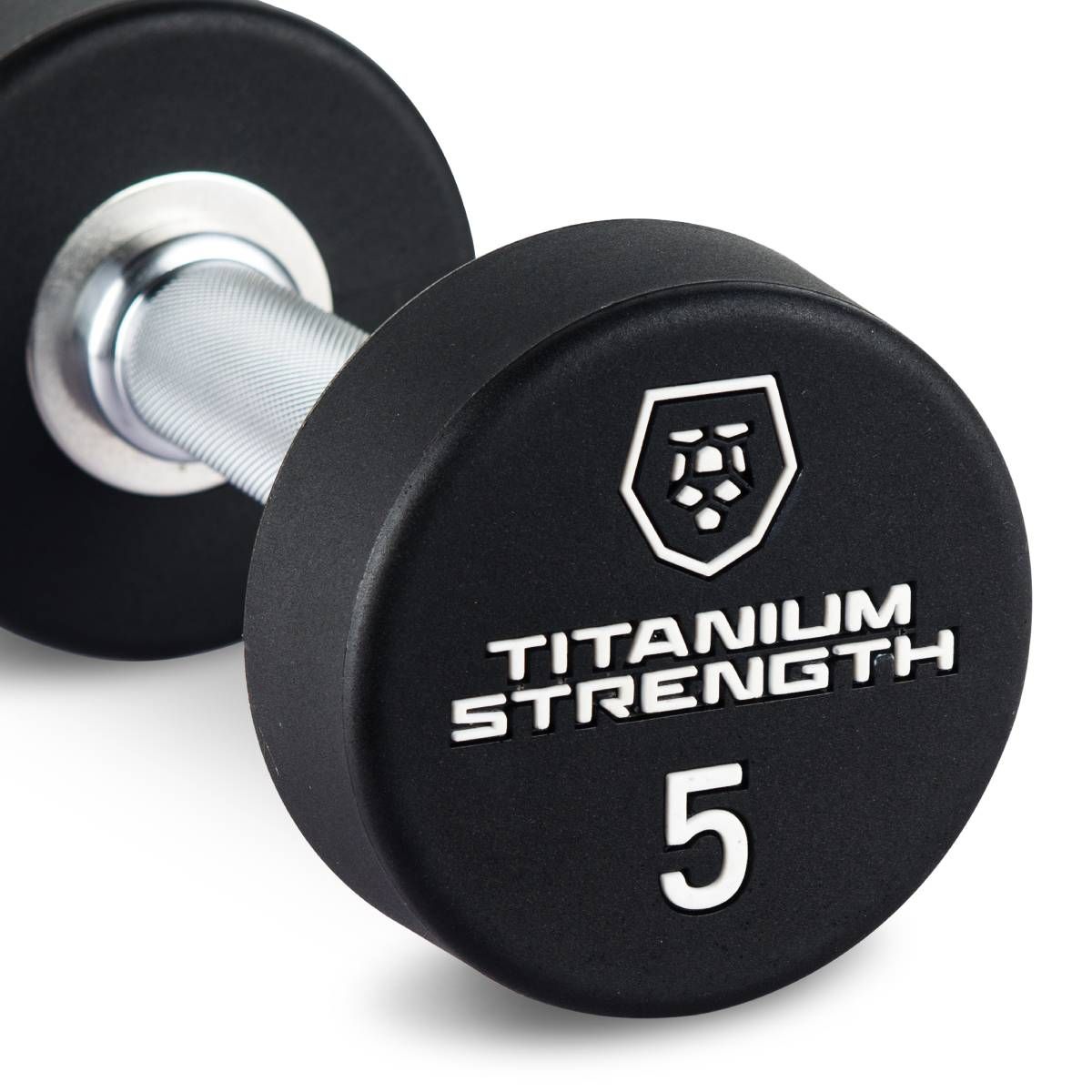 Titanium Strength Pro PU-Hanteln rund mit Rack