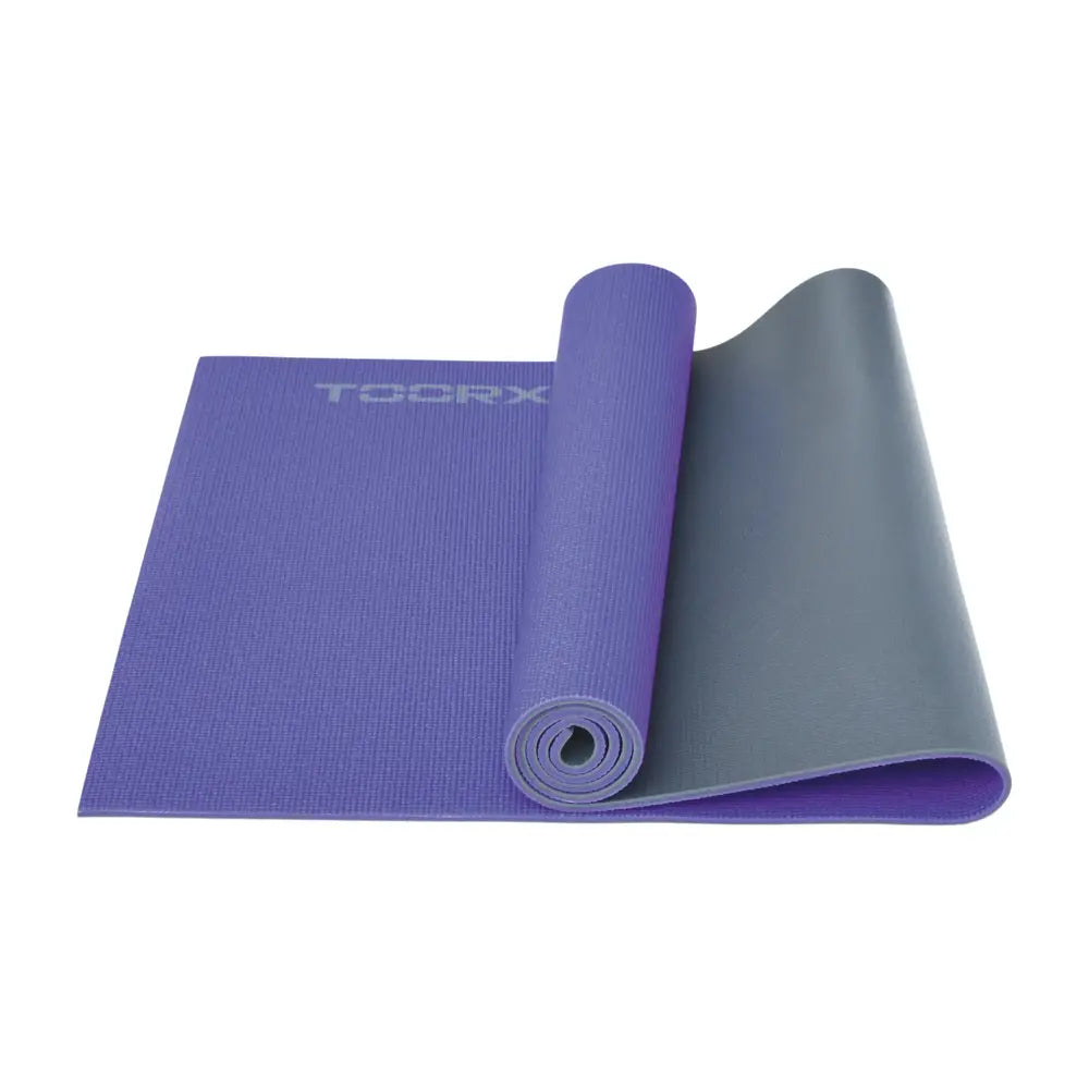 TOORX Yogamatte zweifarbig MAT-176/177 (PVC, 173 × 60 cm) – Farbe: Violett/Anthrazit, Ansicht 3