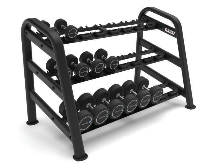 TOORX Hantelablage modular mit 3 Ebenen