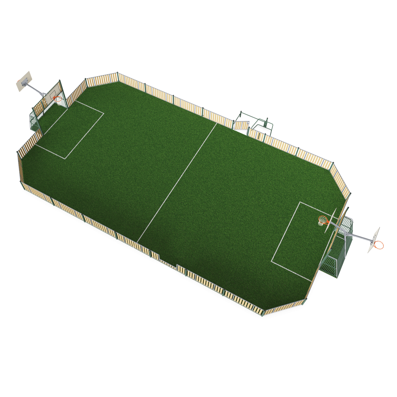 Kompan Outdoor Multiballsport Arena 13x26m WPC 1m