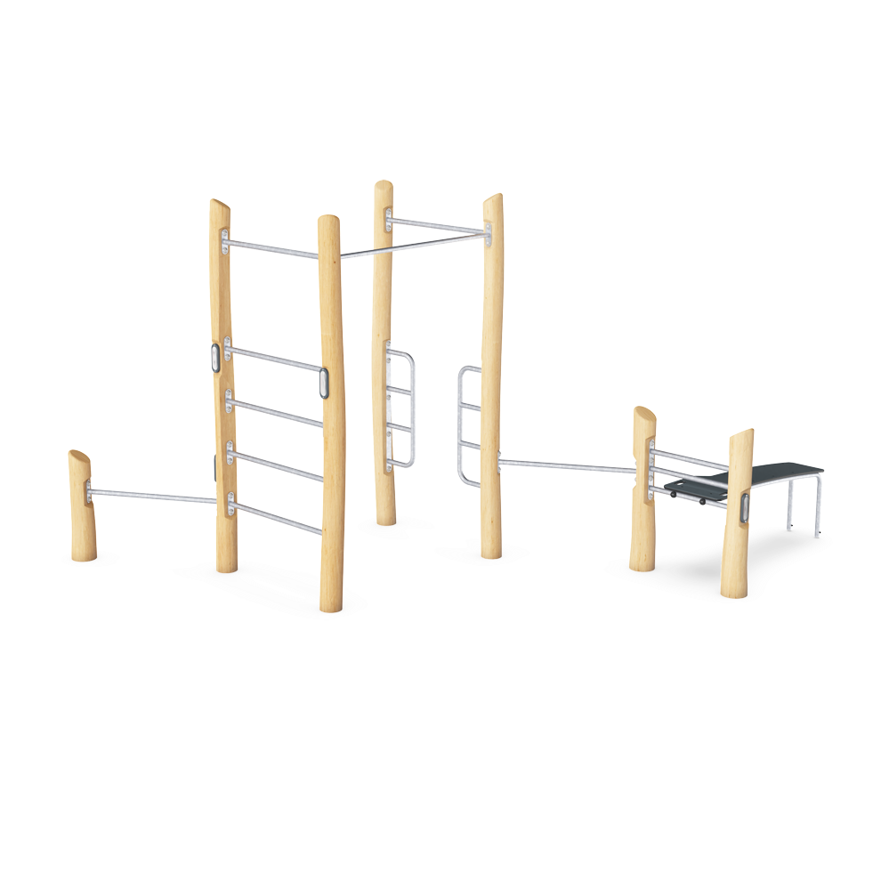 Kompan Outdoor Street Workout Robinia Combi 2