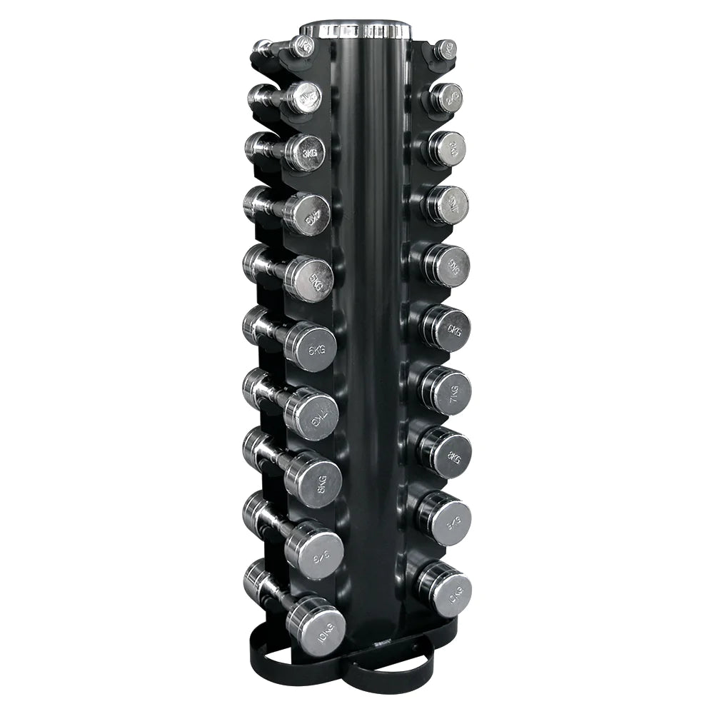 Bodysolid Chrom-Kurzhantel Set (1-10kg) inkl. Ablage