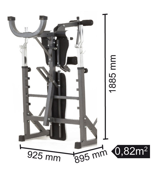 TOORX Hantelbank mit Langhantelablage, Beinstrecker und Arm-Curl WBX-90 – Ansicht 8