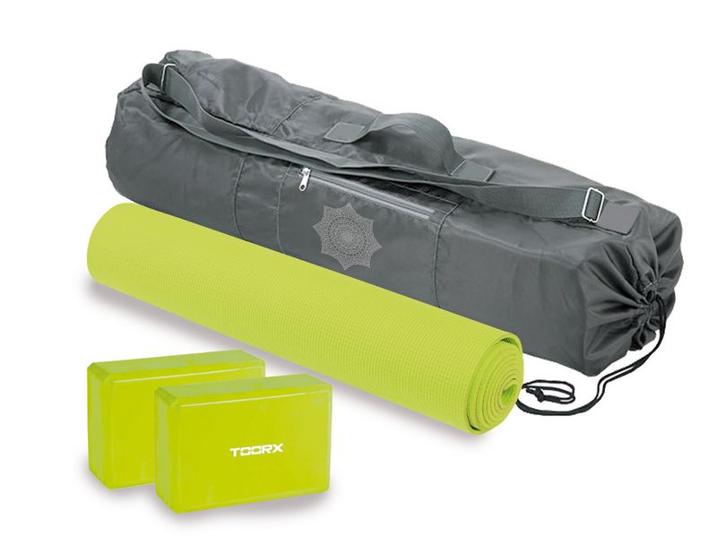 TOORX Yoga-Set AHF-101 (Matte, 2 Blöcke, Tasche)