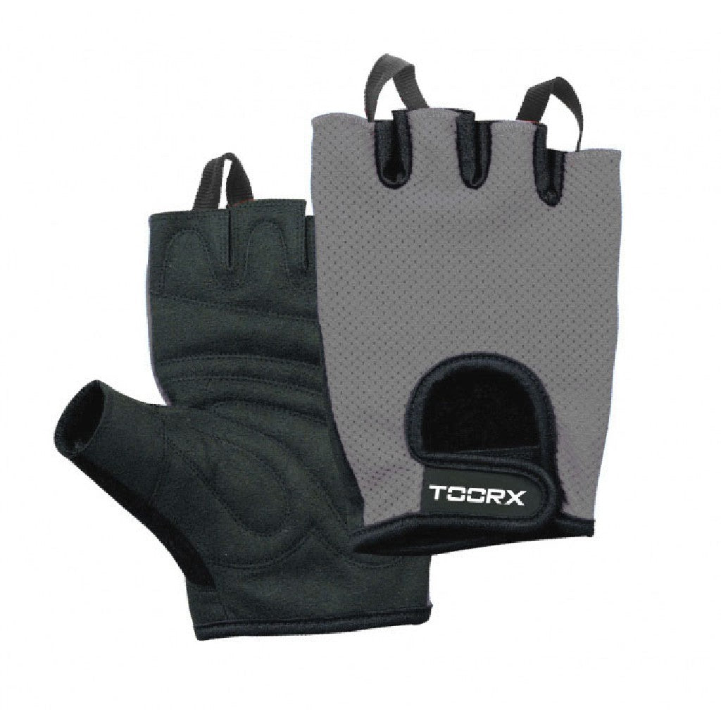 TOORX Fitnesshandschuhe Wildleder & Micro-Mesh (S–XL) – Farbe: Grau-Schwarz