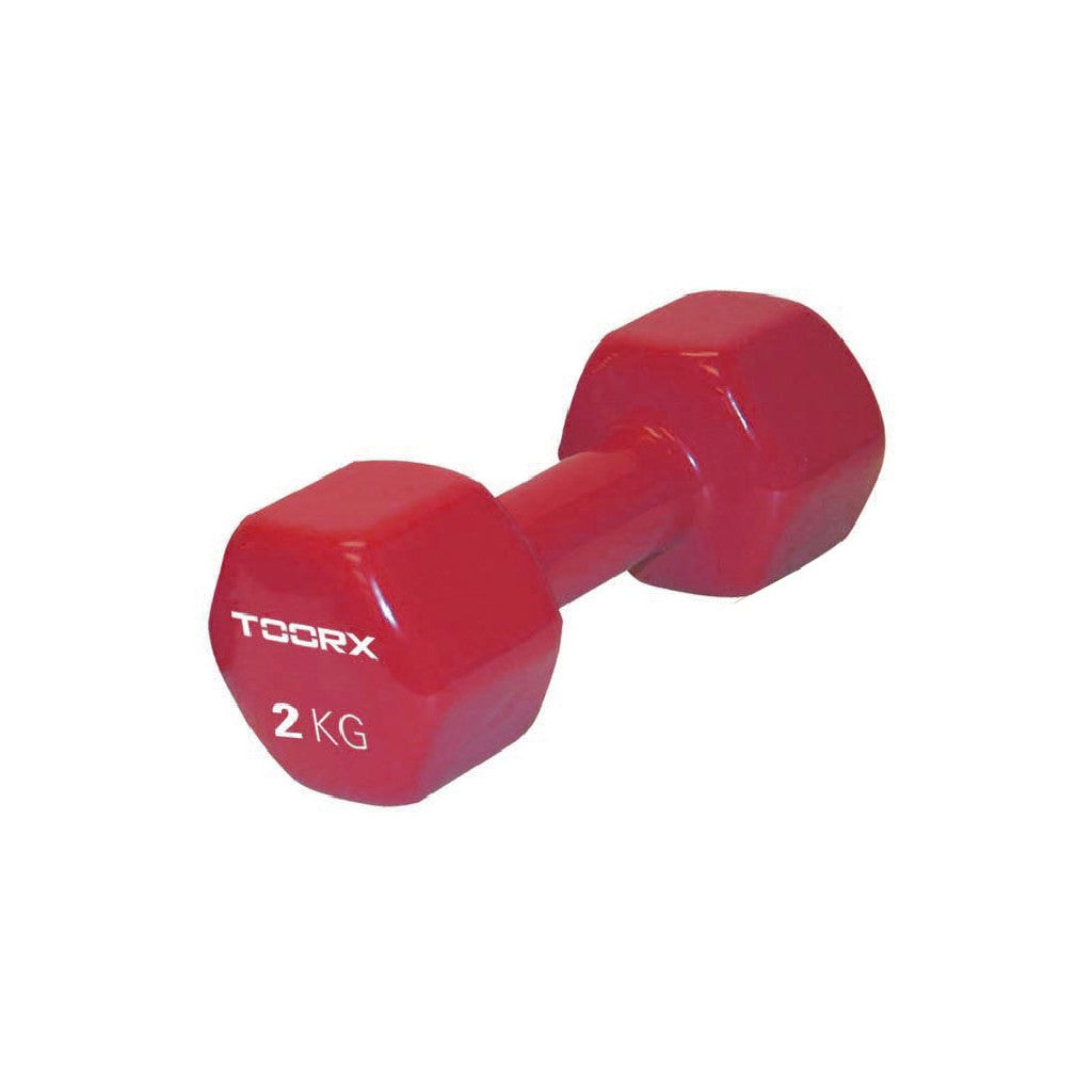 TOORX Kurzhanteln Vinyl – Gewicht: 2 kg (Rot), Ansicht 3