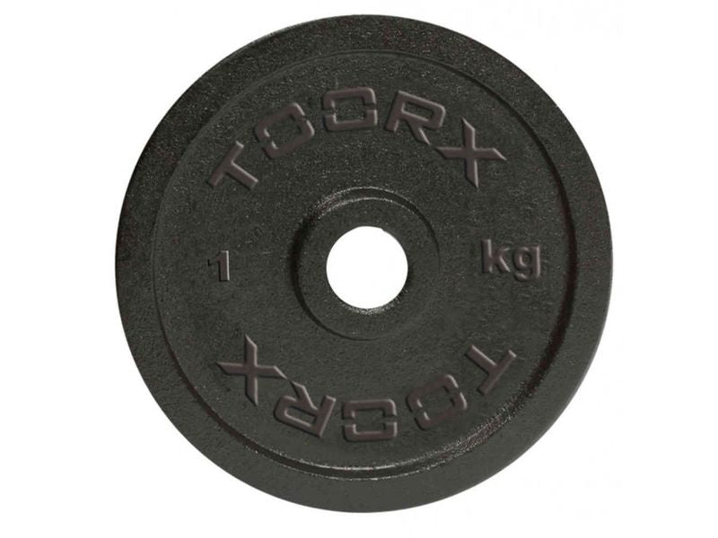 TOORX Hantelscheibe Gusseisen DGN (Bohrung Ø 25 mm) – Gewicht: 1 kg