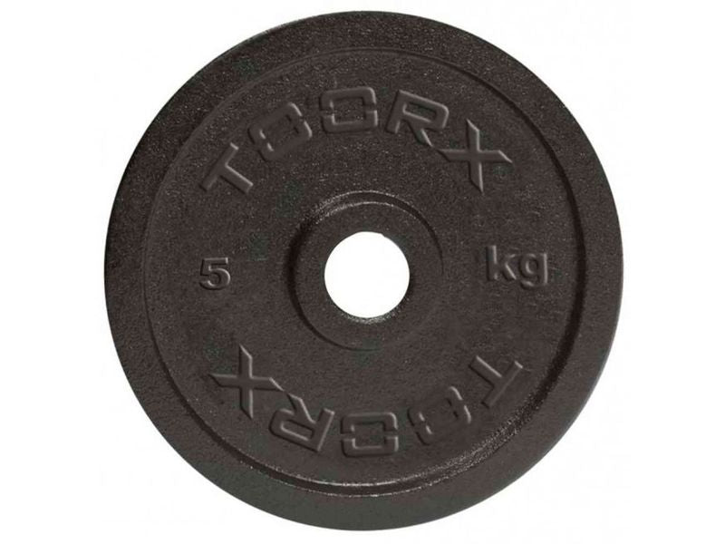 TOORX Hantelscheibe Gusseisen DGN (Bohrung Ø 25 mm) – Gewicht: 5 kg, Ansicht 3