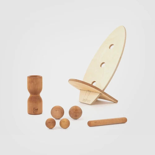 rollholz Balance Board Set groß