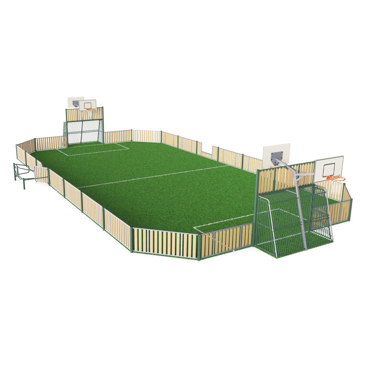 Kompan Outdoor Multiballsport Arena 13x26m WPC 1m