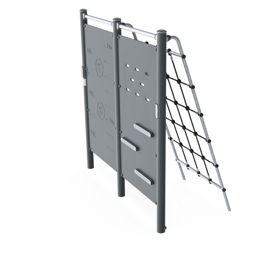 Kompan Outdoor Hindernisparcours Hinderniswand mit Kletternetz