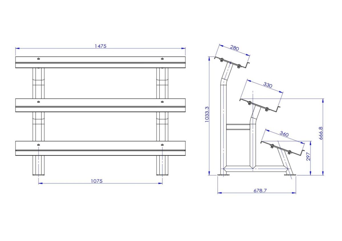 Titanium Strength Rack mit 3 Höhen für Hexagonale Hanteln
