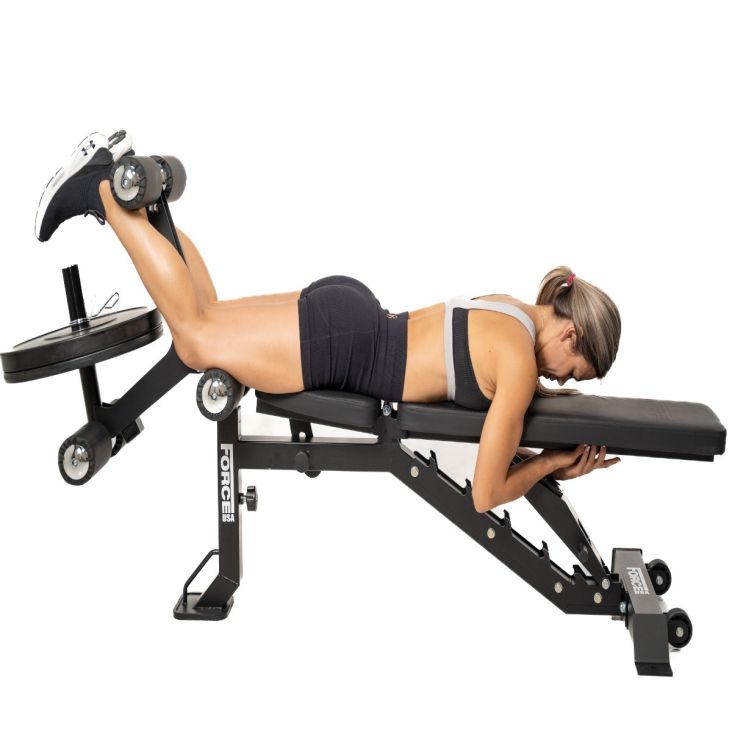 ForceUSA MyBench Verstellbare Hantelbank mit Bizeps- und Beintrainer V2