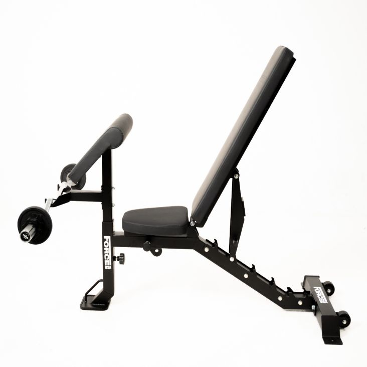 ForceUSA MyBench Verstellbare Hantelbank mit Bizeps- und Beintrainer V2