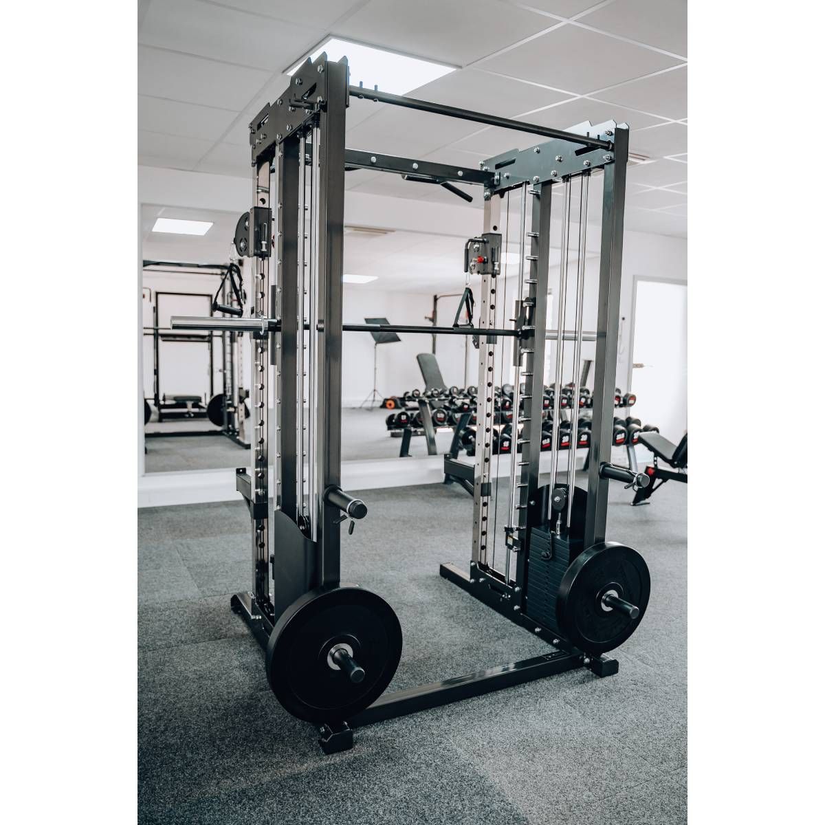 Titanium Strength Kabelzugstation Dual Pulley, Smith Machine mit Rack FT3
