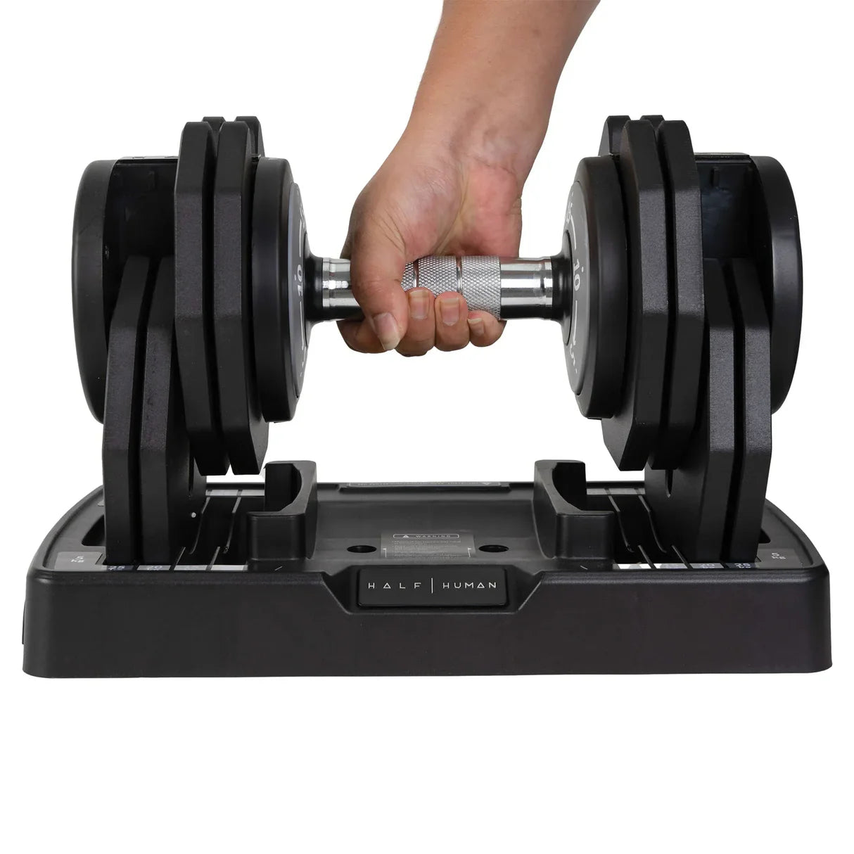 Half Human Adjustable Dumbbells mit Hantelständer