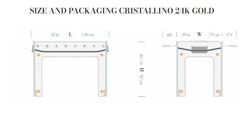 Teckell Tischfußball Cristallino 24K Gold