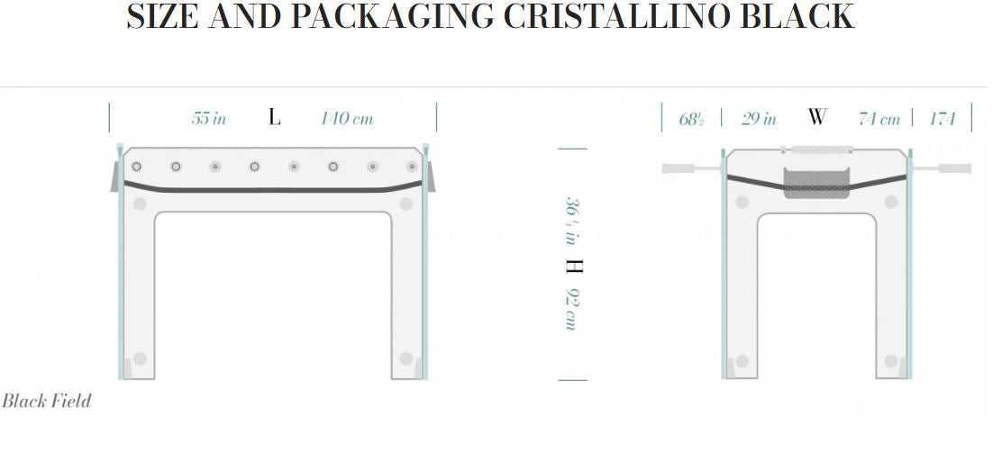 Teckell Tischfußball Cristallino Black