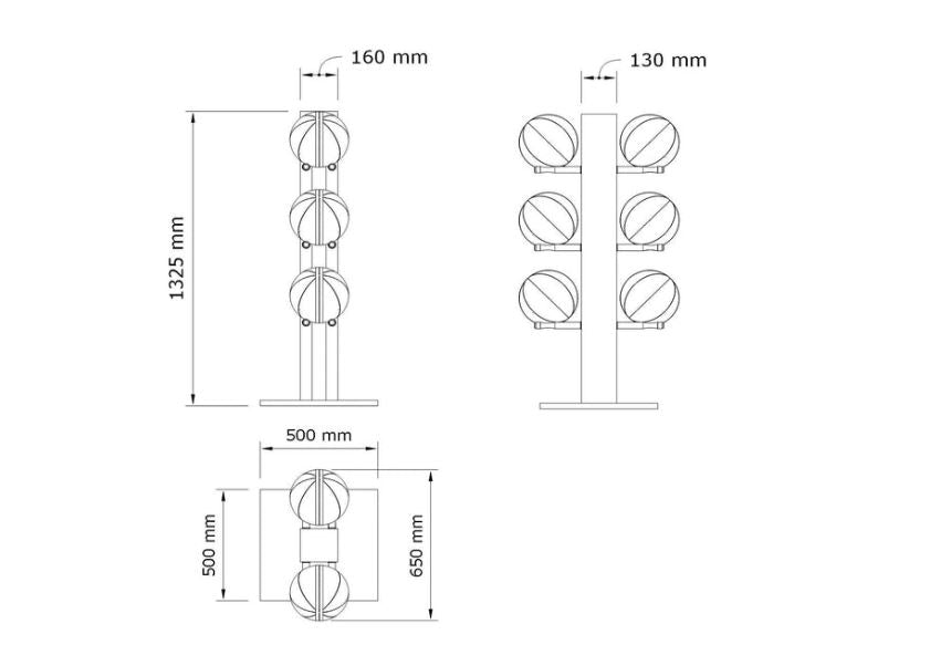PENT. MOXA Vertical Set gewichtete Gymnastikbälle mit vertikalem Ständer