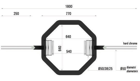 TOORX Hex Bar Trigrip mit drei Griffpaaren OSB-PRO – Ansicht 2