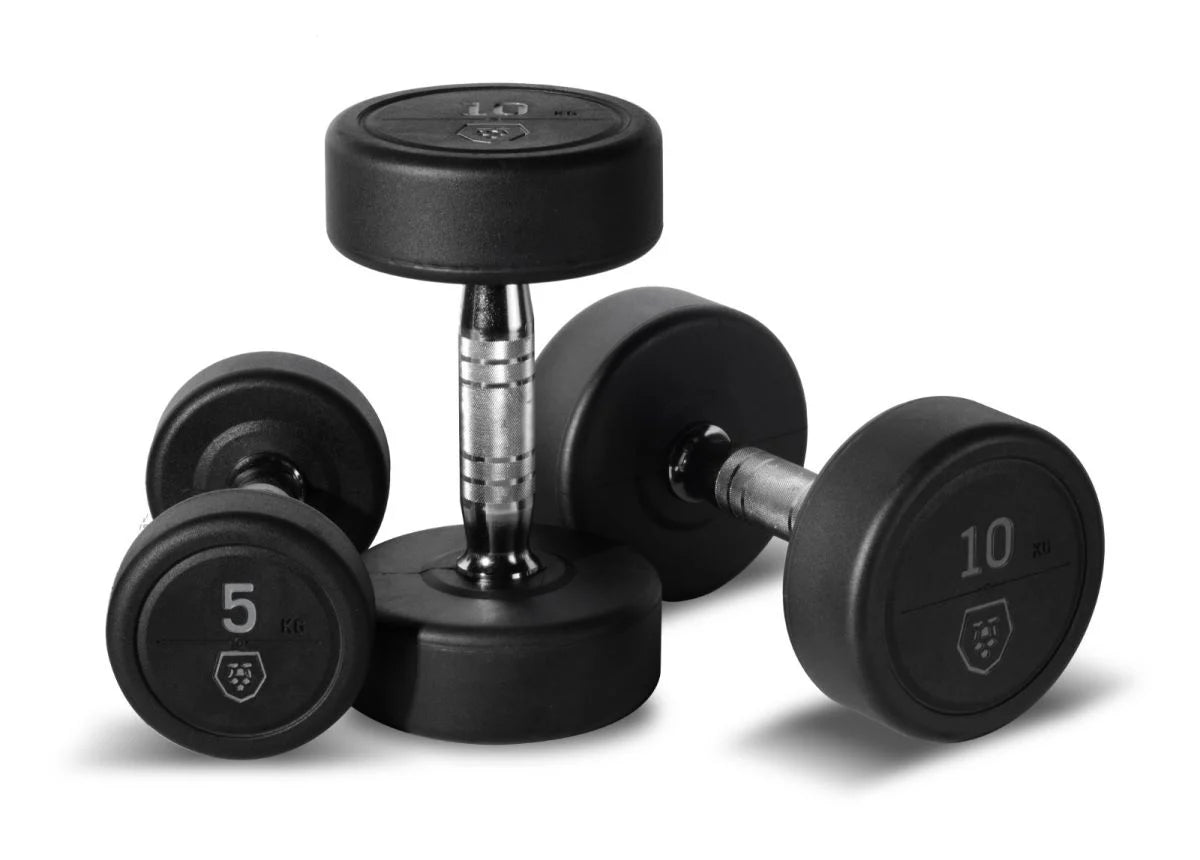 Titanium Strength Gummi-Hantel-Set 2,5-25 kg mit Rack HD25