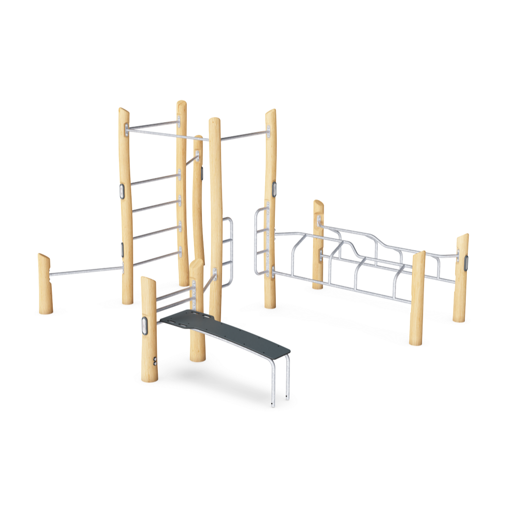 Kompan Outdoor Street Workout Robinia Combi 4