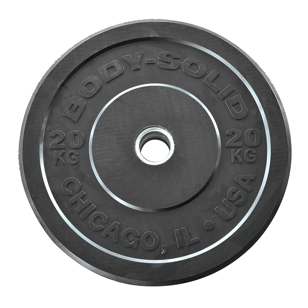 BODYSOLID CHICAGO BLACK OLYMPIC BUMPER PLATE