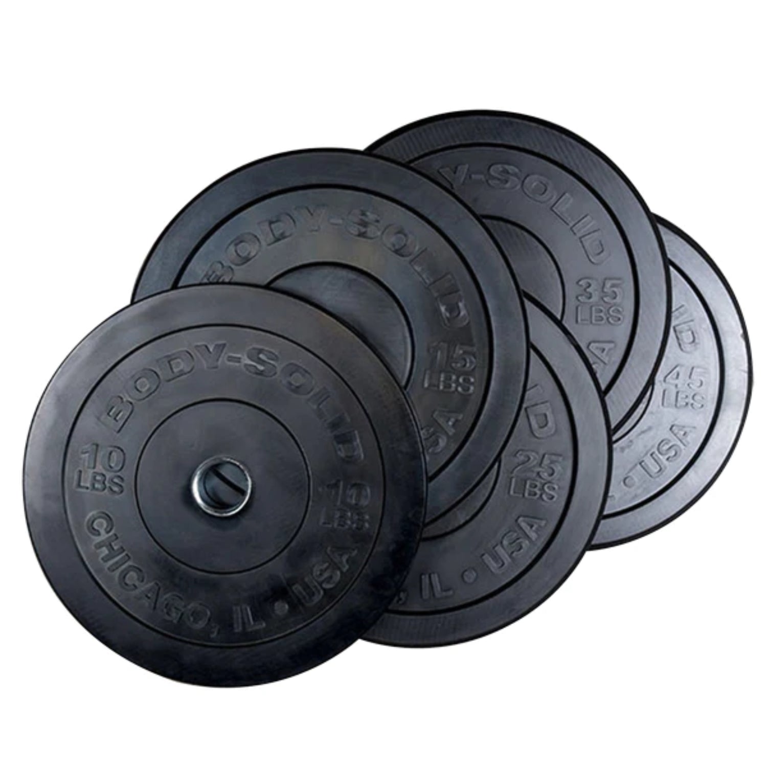 BODYSOLID CHICAGO BLACK OLYMPIC BUMPER PLATE